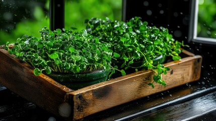 Fototapeta premium Closeup Chaos Gardening Microgreens