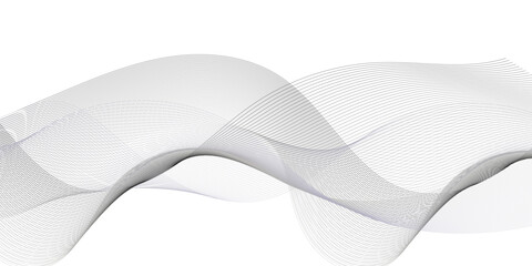 Abstract grey, white smooth element swoosh speed wave modern stream transparent background. Abstract wave line for banner, template, wallpaper background with wave design. Vector illustration	