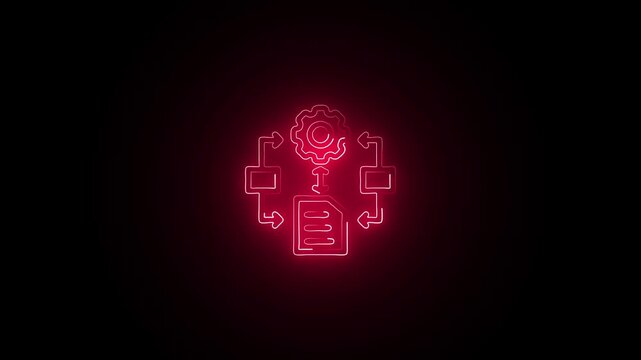 Glowing neon Algorthim free icon isolated on black background. HD Video motion graphic animation
