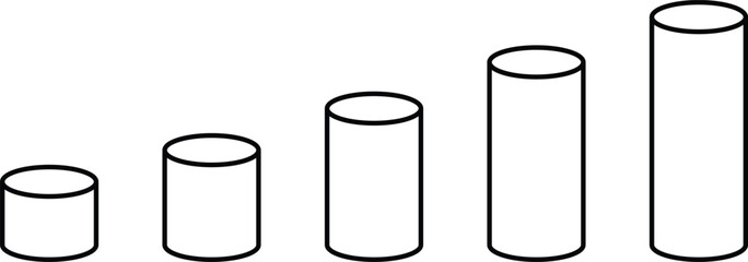 Cylinder shape icon. Element of geometric figure. Editable Stroke. Vector illustration