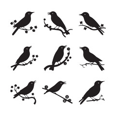 Vector birds silhouettes Sparrows Silhouette Pigeons Flying Silhouettes 1 brid silhouette