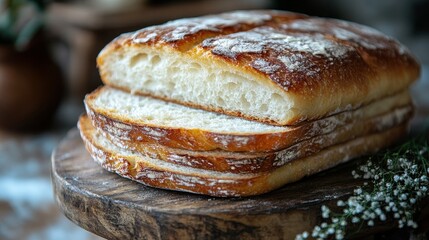 sliced sourdough bread isolated,studio background
