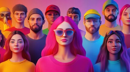 A network of interconnected people, each with their own colorful avatar