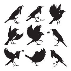 Vector birds silhouettes Sparrows Silhouette Pigeons Flying Silhouettes 1 brid silhouette