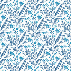 arabesque seamless blue floral pattern for premium pillow covers and table linens
