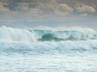 Massive Ocean Waves at Pyramid Rock Kaneohe Bay Hawaii