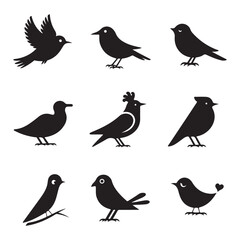 Vector birds silhouettes Sparrows Silhouette Pigeons Flying Silhouettes 1 brid silhouette
