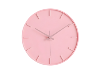 A minimal round pink wall clock for girls room decor 