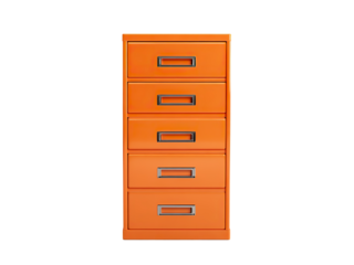 orange filing cabinet