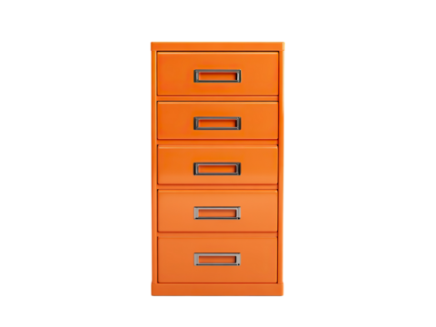 orange filing cabinet