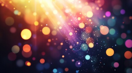 Fototapeta premium prism light leak texture for photo overlay and effect, lens flare in abstract background, bokeh effect with glow and magical lights on black background