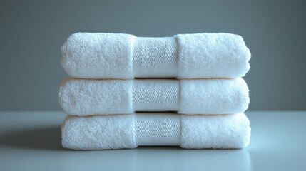 stack of clean white towels isolated,studio background
