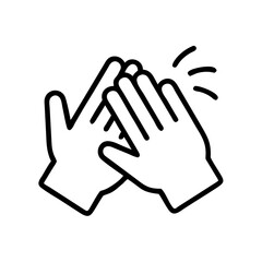 Obraz premium Clapping hands showing appreciation, black outline, modern design