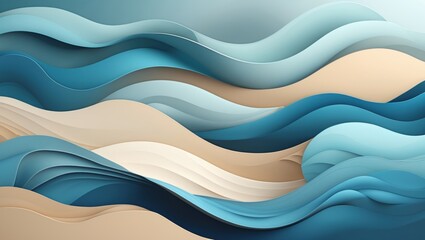 Swirling patterns in blue and beige create a dynamic visual effect with selective focus and blurred background, inviting creative thoughts in an artistic setting.