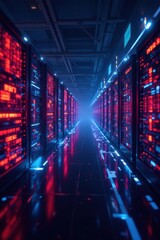 Fototapeta premium Interconnected data centers forming a global metaverse infrastructure , global, internet