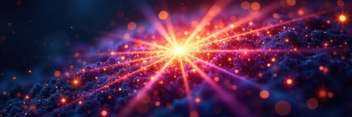 Fototapeta premium Intricate multicolored starburst, sharp points, rich tones , points, cosmic, multicolored