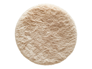 plush beige round carpet