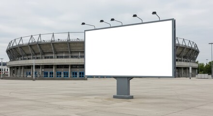 Blank Billboard near Stadium: Advertising Opportunity