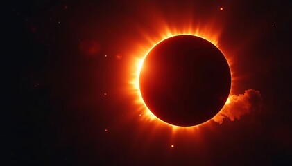 Obraz premium Stunning solar eclipse silhouetting against bright sun, astronomical phenomenon, eclipse, phenomenon