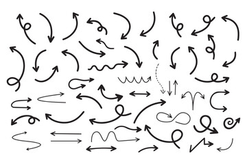 Hand drawn arrow mark icons vector