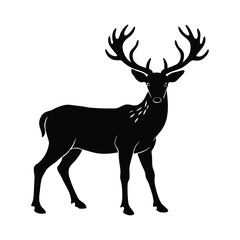 Deer vector Silhouette on white background
