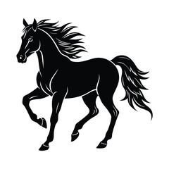 Obraz premium Horse vector illustration Silhouette on white background