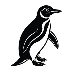 Fototapeta premium Penguin vector illustration Silhouette on white background 