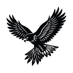 Fototapeta premium Eagle vector illustration Silhouette on white background 