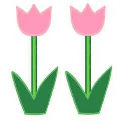 Crayon doodle tulip flower