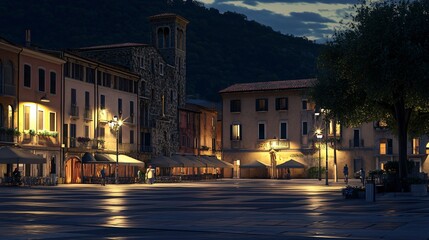 Naklejka premium Historical Piazza degli Scacchi in Marostica Italy: A Detailed View for Chess Lovers and Travel Enthusiasts