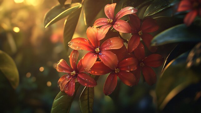 Vibrant Rangoon Creeper Flowers Combretum Indicum for Botanical Concepts and Gardening Designs