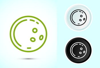 Coconut fruit icon design illustration, Organic fruit icon sign for apps and websites, Color black and white