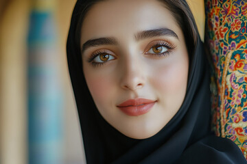 Naklejka premium Middle Eastern Arab beauty close-up