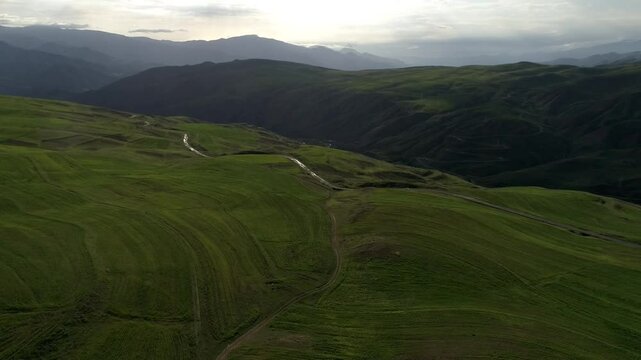 green valley in the mountains