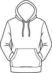 Hoodie line art eps vector