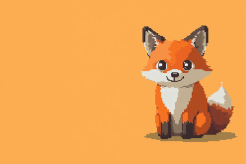 Obraz premium Digital illustration of a cartoon fox with large pixelated eyes in NFT art style