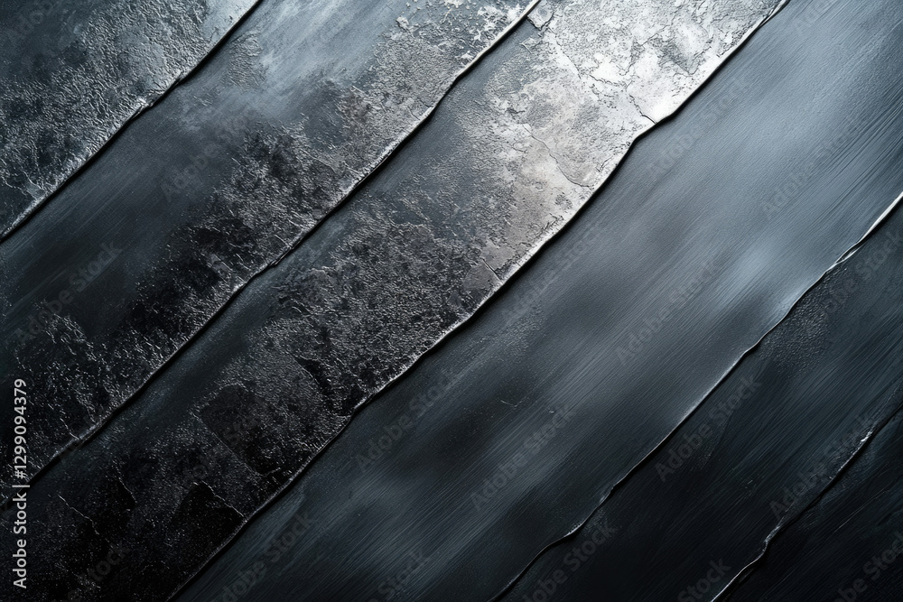 Poster abstract dark gray and black textured background with diagonal lines and metallic accents.