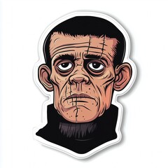 Fototapeta premium Stylized Illustration of a Character with Zombie Appearance on a White Background