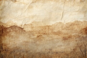 Old grunge paper background texture with space for text or design. Abstract vintage wallpaper, vintage wall, blank backdrop. Earth-toned colors, sepia-brown beige tones. Stock photo, high resolution, 