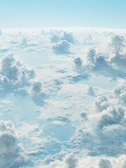 Obraz premium Expansive Cloudscape, Aerial Vista of Fluffy Clouds and Blue Sky Horizon