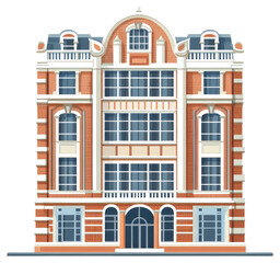Obraz premium A detailed architectural illustration of a building with many windows