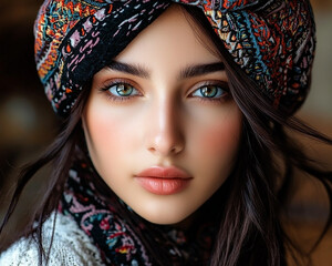 Obraz premium Middle Eastern Arab beauty close-up