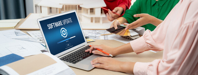 Software update on computer for brisk version of device software upgrade