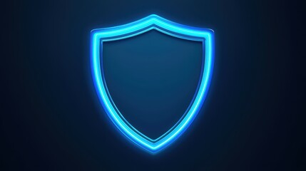 Glowing Shield Icon Representing Protection on Dark Background