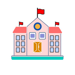School Building SVG Vector Icons – Education, Learning & Institution