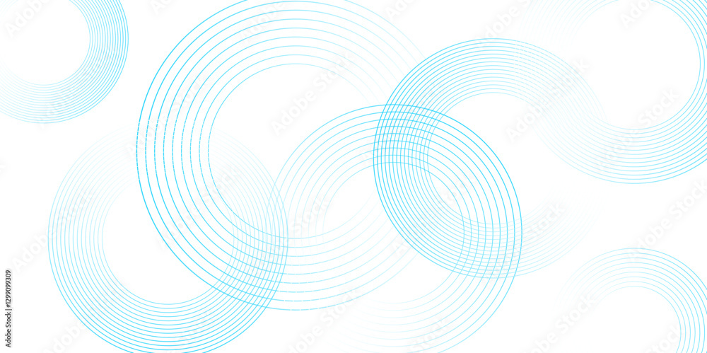 Aufkleber abstract white background with blue circle rings. spiral sound wave rhythm line and blind dynamic ab