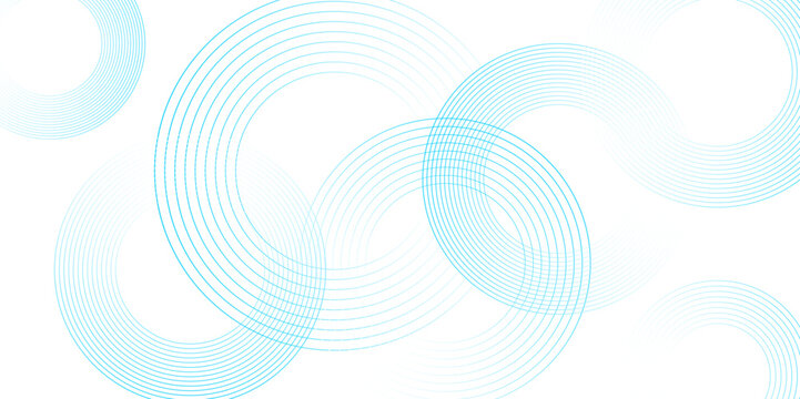 Abstract white background with blue circle rings. Spiral sound wave rhythm line and blind dynamic abstract background, Vector illustration design for presentation, banner, cover, poster, texture.	