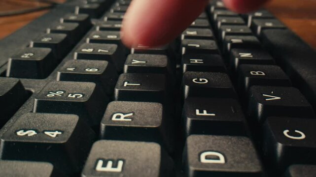 Old vintage keyboard retro pc close-up , Old computer studio close-up, Desktop vintage retro wave display, late 90s PC.