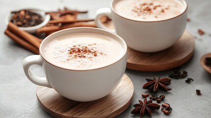 Chinese Hot Milk Tea or Chai Served in a Cup

