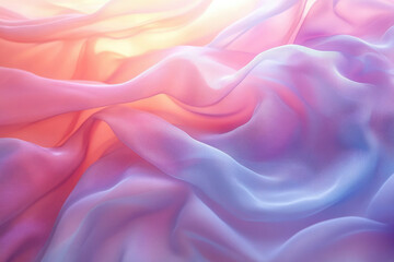 Obraz premium Soft, pastel-colored fabric draped in gentle waves, creating a dreamy, ethereal aesthetic.